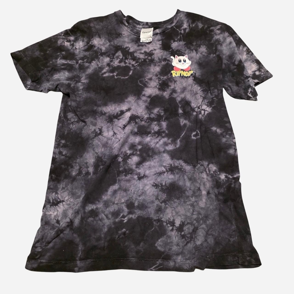 Ripndip Black and Gray Tie-Dye Cat T-Shirt